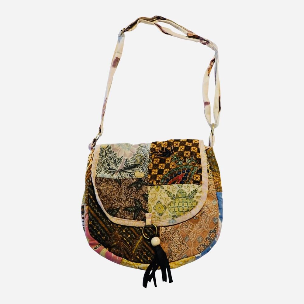 Mexicali Blues Patchwork Crossbody Shoulder Bag Cotton Boho Hand Made Maine